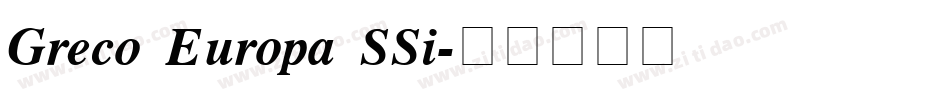 Greco Europa SSi字体转换